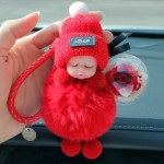 Preserved Flower Cute Girl's Accessories: Plush Doll Keychains & Bag Charms