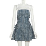 Summer new fashionable sexy pure color dress with fitted waist, slim fit, backless and short length for women