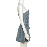 Summer new fashionable sexy pure color dress with fitted waist, slim fit, backless and short length for women