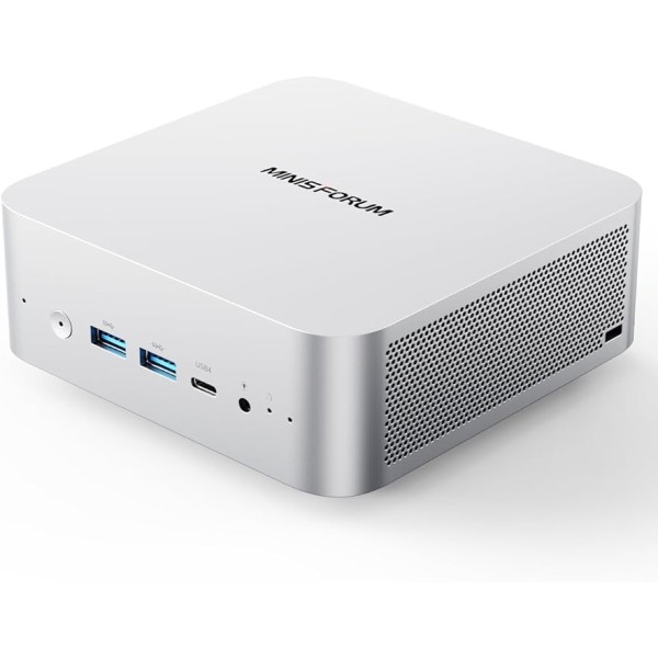 MINISFORUM M1 Pro AI 迷你电脑英特尔酷睿 Ultra 9 285H(16C/16T,高达 5.4GHz),64GB DDR5 2TB 固态硬盘,99 TOPS,2xUSB4/HDMI/DP 四显示屏,2.5G 局域网,OCuLink,双扬声器 /DMIC,W/DiFi 7、BT5.4、Arc 140T GPU