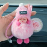 Preserved Flower Cute Girl's Accessories: Plush Doll Keychains & Bag Charms