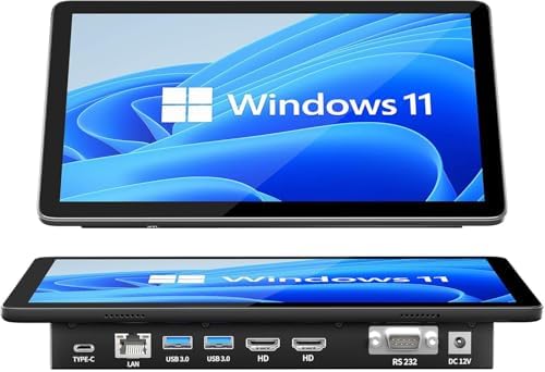 10.1 英寸工业嵌入式面板电脑,Win 11 电脑带 10 点触摸屏,赛扬 N5095 8GB 内存/128GB ROM,双 HDMI 2.0 WiFi 5 蓝牙 5.0 适用于办公室/自动化/亭/酒吧 /仓库